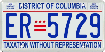 DC license plate ER5729