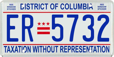 DC license plate ER5732