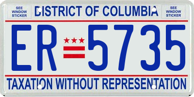 DC license plate ER5735
