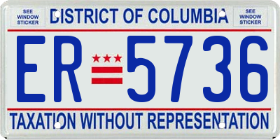 DC license plate ER5736