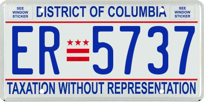 DC license plate ER5737