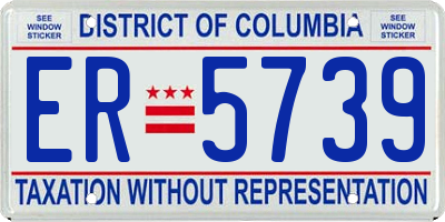 DC license plate ER5739