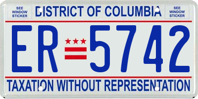 DC license plate ER5742