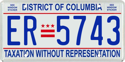 DC license plate ER5743