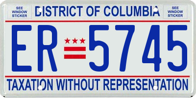 DC license plate ER5745