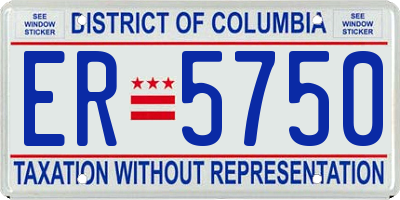 DC license plate ER5750