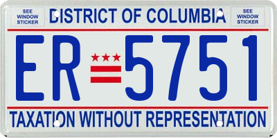 DC license plate ER5751