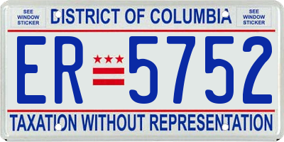 DC license plate ER5752