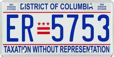 DC license plate ER5753