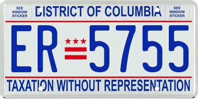 DC license plate ER5755