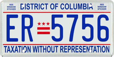 DC license plate ER5756