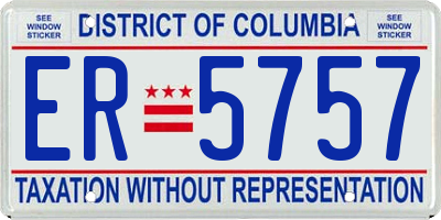 DC license plate ER5757