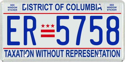 DC license plate ER5758
