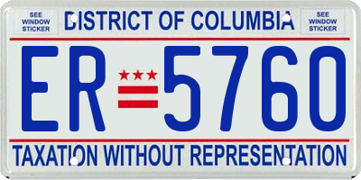 DC license plate ER5760