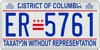 DC license plate ER5761