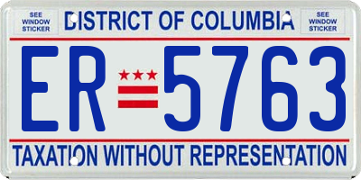 DC license plate ER5763
