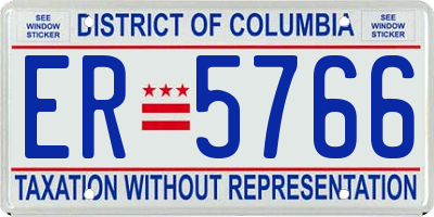 DC license plate ER5766