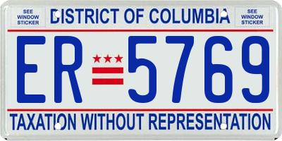 DC license plate ER5769