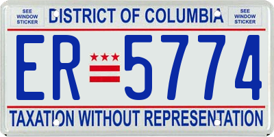 DC license plate ER5774