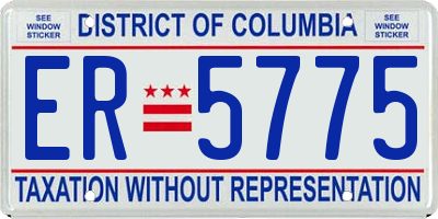 DC license plate ER5775