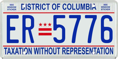 DC license plate ER5776