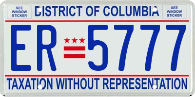 DC license plate ER5777