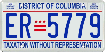 DC license plate ER5779