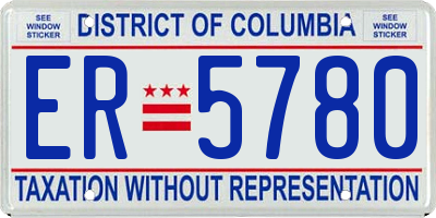 DC license plate ER5780