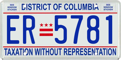 DC license plate ER5781