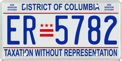 DC license plate ER5782