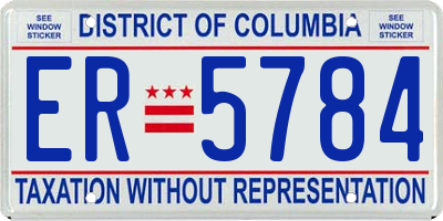 DC license plate ER5784