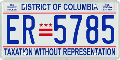 DC license plate ER5785