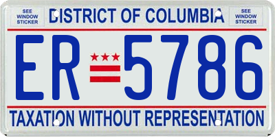DC license plate ER5786