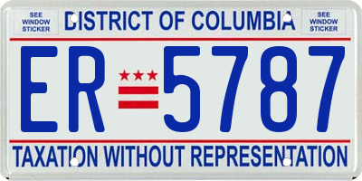 DC license plate ER5787