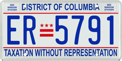 DC license plate ER5791