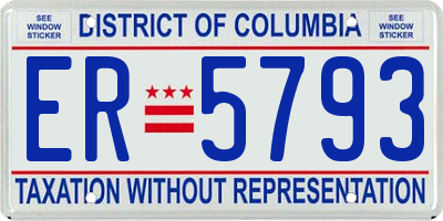 DC license plate ER5793
