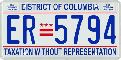 DC license plate ER5794