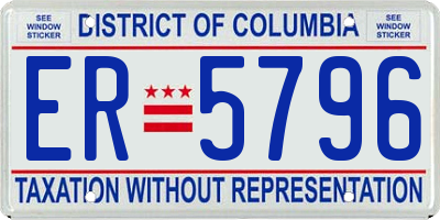 DC license plate ER5796