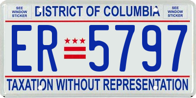 DC license plate ER5797