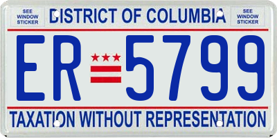 DC license plate ER5799