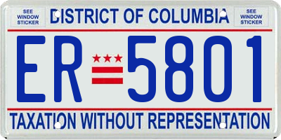 DC license plate ER5801