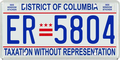 DC license plate ER5804