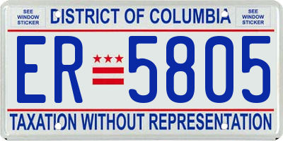 DC license plate ER5805