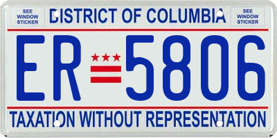 DC license plate ER5806