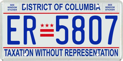 DC license plate ER5807