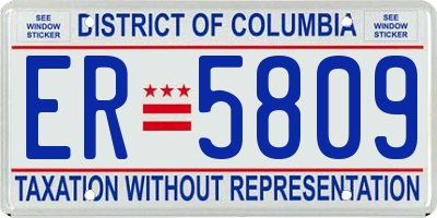 DC license plate ER5809