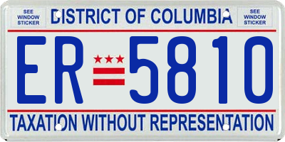 DC license plate ER5810