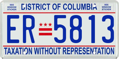 DC license plate ER5813