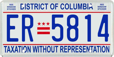 DC license plate ER5814
