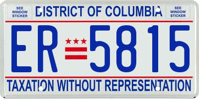 DC license plate ER5815